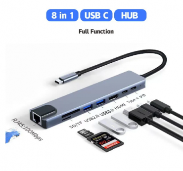Conversor USB-C 8 em 1