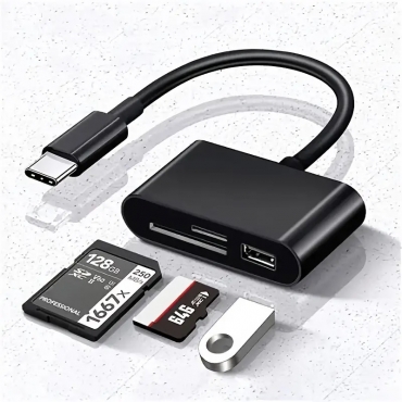 Leitor USB-C de cartões SD e Micro SD