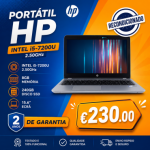 Portátil HP INTEL i5-7200U 2.50GHz, 8GB memória, disco SSD 240GB, Ecrã 15.6" (RECONDICIONADO) com 2 Anos de Garantia