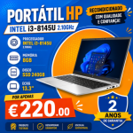 Portátil HP INTEL i3-8145U 2.10GHz, 8GB memória, disco SSD 240GB, Ecrã 13.3" (RECONDICIONADO) com 2 Anos de Garantia