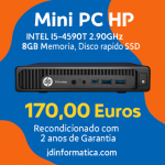 Mini PC HP INTEL i5-4500T 2.90GHz, 8GB Memória, Disco rápido SSD 240GB (Recondicionado com 2 anos de Garantia) 170,00 Euros